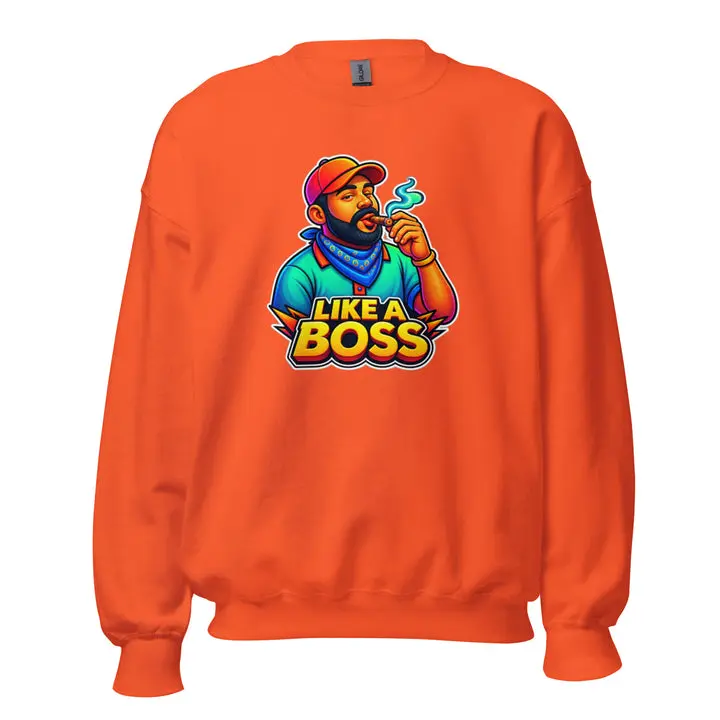 BOSS Men's Classic Knit Cotton Yarn-Spandex Fabric Long-Sleeve Pullover Athletic Sweatshirt - Soft, Comfortable Cut, Regular Fit, Graphic Design