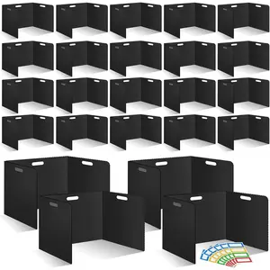 24 count Desk Dividers for Students 14 x 17.5 x 14 Inch Plastic Durable and   Folders Shields Test Dividers with Classroom  Boards for School Study Teacher Supplies (Black)