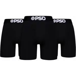 PSD Underwear Men's Black Modal Boxer Briefs 3-Pack