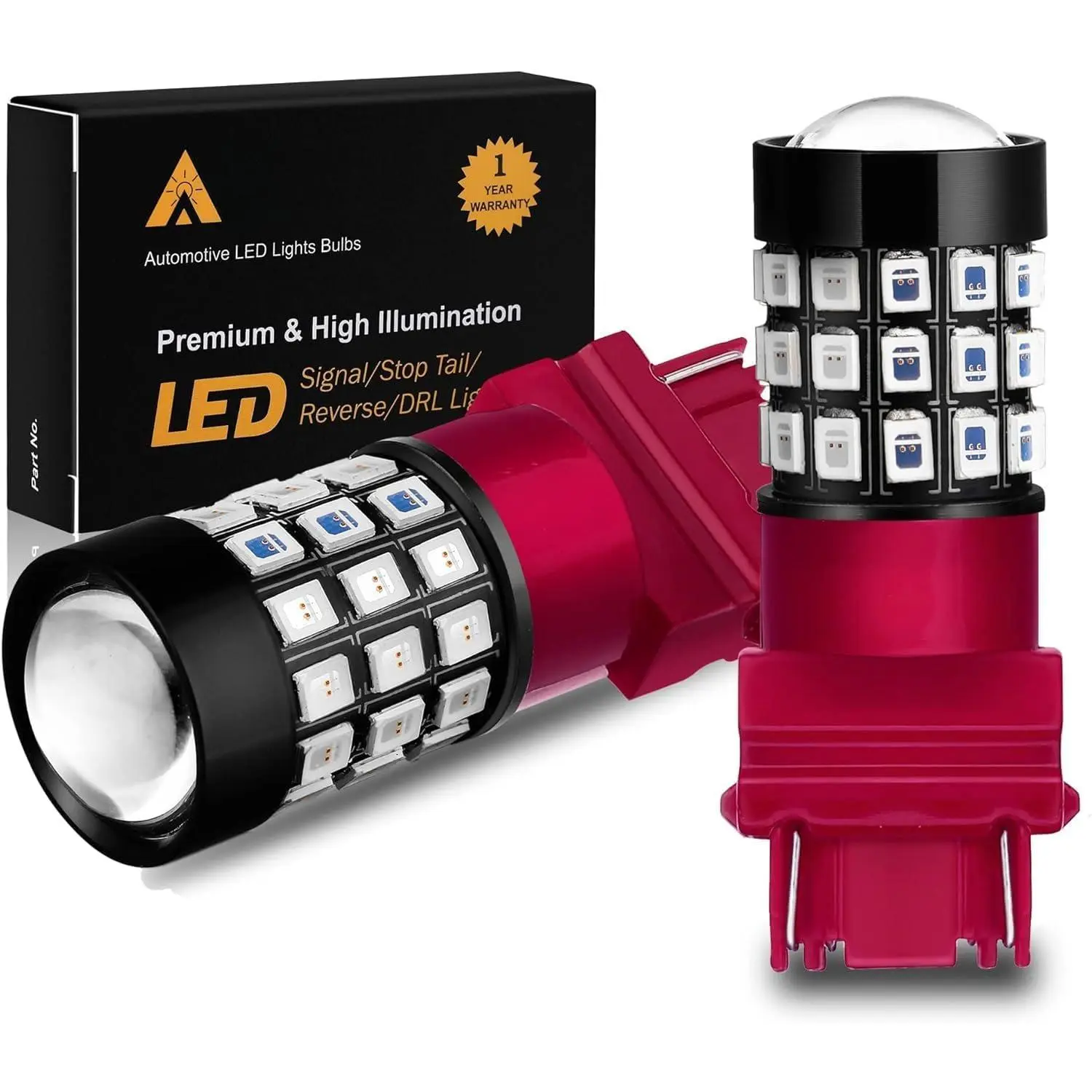 Upgraded T25 3156 3157 LED Strobe  Lights Bulbs, Red Flashing Stop Lamp 3057K 4057K 3457 4114 4157KX 3157KK 3157KX 3155 Super Bright 2835-SMD 12V Taillights