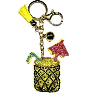 Pineapple Bling Keychain, Rhinestone design, Tassel Decor Sport Keychain for Men, Women, Kids Bling Backpack Keyrings, Purse Charms