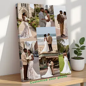 Custom Photo Canvas Painting Frame - Creative Wall Art | Digital Printed Photos on Canvas | Create Custom Art from Friendship Photos | Perfect for Office, Birthday Gifts for Best Friends | Sturdy Frame - Special Gift! family Personalized Wall Art Prints