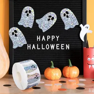 500PCS Halloween Stickers Roll - Halloween Party Favors for Kids - Waterproof Vinyl Halloween Decorations for Classroom Crafts, Treat Bags, Scrapbook Envelope Journal, Trick or Treat Gifts