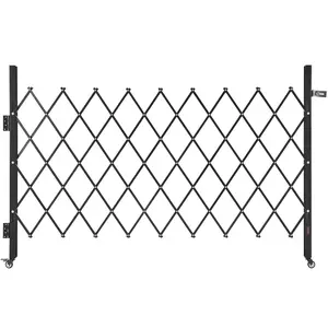 VEVOR Single Folding Security Gate, Lockable Scissor Gate with 360° Swivel Casters, Outdoor Barricade Steel Retractable Gates, for Entry Security, Garage, Warehouse & Pool, 74.80 x 51.57 in (W x H)