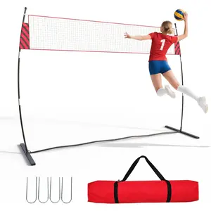 Portable Adjustable Volleyball Net Set – 12ft Length, with Posts and Carry Bag – Sturdy, Easy to Assemble – for Training, Teams, Garden, Beach, Yard