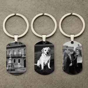 Custom Photo Dog Tag Necklace, High-Quality Engraved Pet Memorial Accessory, Personalized Couple Gift with Black Chain