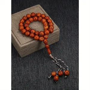 1 Pc Exquisite Carved Pattern Acrylic Bead Bracelet, Suitable for Ramadan and Worship Jewelry, Suitable As A Gift for Men and Wome Prayer Islamic Muslim