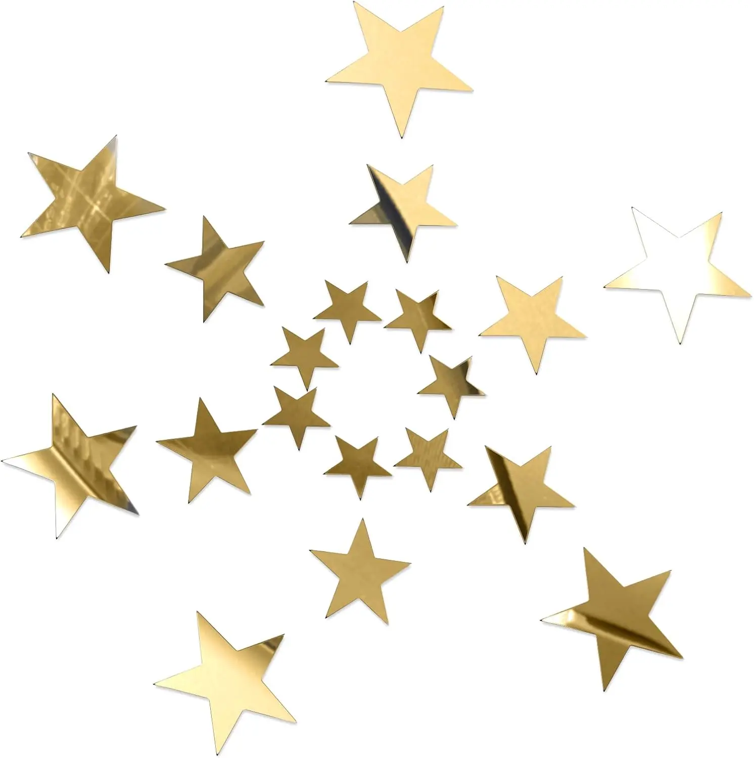 40 Pcs Gold Stars Mirror Wall Stickers, Removable Star Wall Decals 3D Acrylic Mirror Walls Decorations Star Stickers Adhesive Art Decal for Bedroom Living Room Home Walls DIY Decor (Gold Stars)