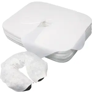 100 Count Disposable Face Cradle Covers, Medical-Grade, Ultra Soft, Luxurious, Non-Sticking Massage Face Covers, Headrest Covers for Massage Tables & Massage Chairs