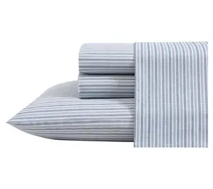 Eddie Bauer Ticking Stripe Navy Twin Sheet Set