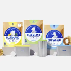 Blueland Tablet Trio, Toilet Bowl Cleaner, Dishwasher & Laundry Detergent Tablets with 3 Reusable Steel Storage Tins