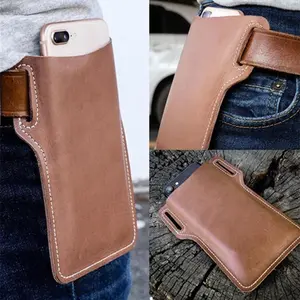 Vintage Style PU Leather Phone Holster Universal Fit Durable Water-Resistant Shockproof with Belt Loop for Outdoor Enthusiasts Travelers Campers and Hikers Compatible with Smartphones Retro Design Organiser