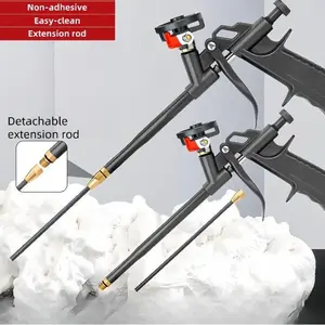Foam spray gun: A professional foam jointing gun, equipped with a long handle and a trigger pump. It is easy to clean and use, and is suitable for home decoration, DIY projects, as well as air conditioning windows and doors.