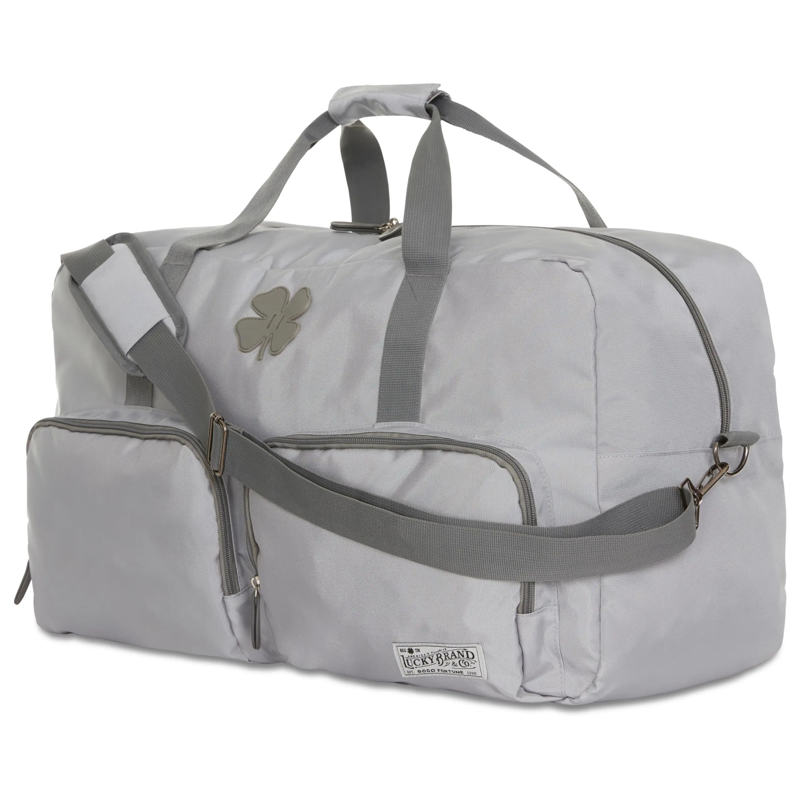 Lucky Brand Unisex Adult Large Duffle Adjustable Shoulder Strap Foldable Overnight Weekender Bag