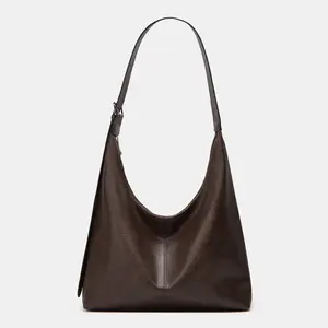 Women's Vintage Large Capacity 2-in-1 Solid Color PU Leather Tote Bag | Versatile Commuting Shoulder Underarm Bag, Trendy Casual Daily Shopping Purse