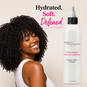 Sweet Ambrosia 4C Curly Hair Leave-In Moisturizer & Conditioner, Hydrating Haircare Treatment for Easy Detangling, Slip