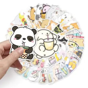 50pcs Boba Vinyl Stickers – Cute Waterproof Bubble Tea Decals for Decorating Tech, Water Bottles, Planners, Journals & More