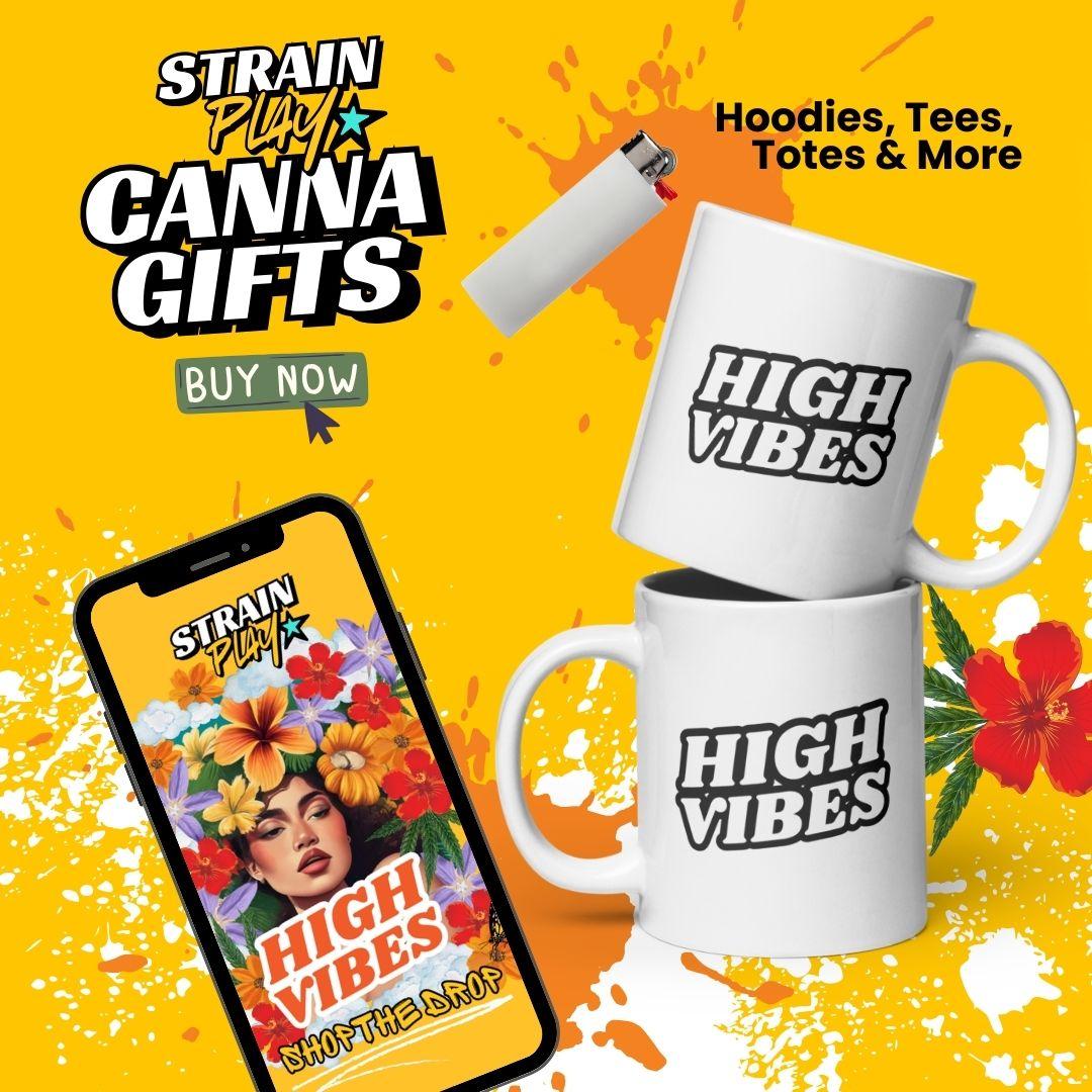 High Vibes Cannabis Themed Spiral Notebook - Cannabis Themed Novelty Gift 140 dotted bullet journals