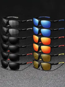 12pcs the patchwork sports sunglasses are suitable for all genders, offering various lens colors and UV400 protection. The classic patchwork frame features rubber nose pads and temple tips to ensure comfort during outdoor activities Outdoor Sports Eyewear