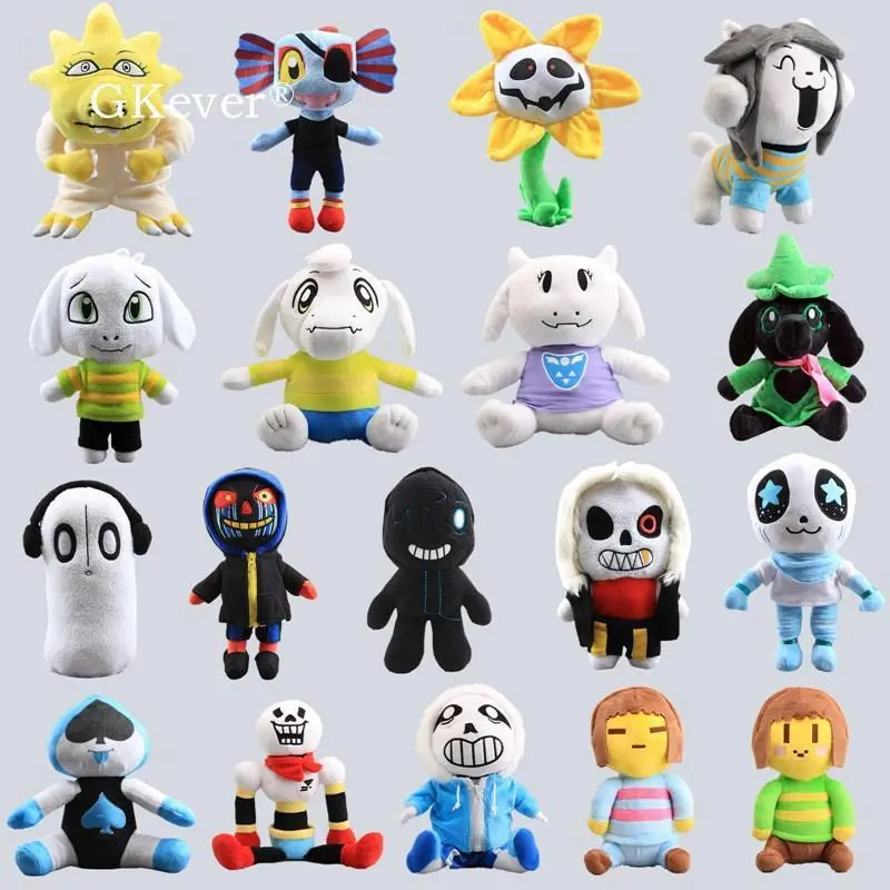 18 Style Undertale Error Sanes Chara Asrie Temmie Dog Soft Stuffed Dolls Sans Alphys Flowey Plush Toys Gift 22-28 cm