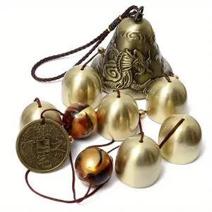 Large outdoor lucky wind chimes, meaning auspiciousness, home garden hanging decorative gifts, copper decorations