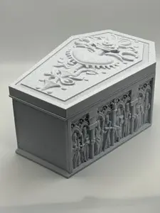 Gothic Coffin Deck Box – Sacred Heart, Cathedral Detail, MTG Commander Holder