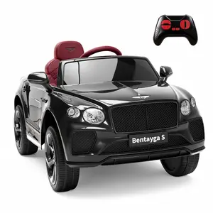 Licensed Bentley 12V Kids Ride On Electric Car with Parent Control, 2WD,Four-Wheel Suspension, Lockable Storage Trunk, Slow Start, LED Headlights,Built-in Music,Safety Belt, USB,MP3,Bluetooth, Adjustable Speed For Kids Aged 2-6,summerwins,Toddler Gifts
