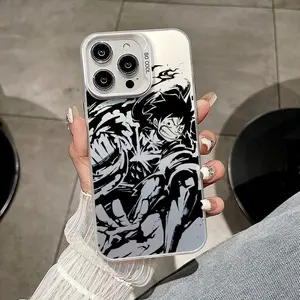 anime O-One Pieces Phone Case For iPhone 11 12 13 14 15 16 17 Pro Max Air Plus Mini Light Luxury High-end Colorful Silver Cases