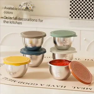 6-Pack Cute Bear Design Stainless Steel Sauce Cups, Reusable Condiment Containers, Dipping Container, Food Storage BPA-Free, Perfect for Kitchen Use, High Capacity Container