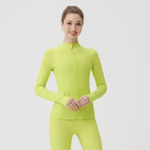 LULU Women's Summer Stand-Up Collar Jacket — Neon Green