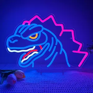 Atomic Lizard Neon Sign - King of the Monsters Kaiju Wall Art, Sci-Fi Indoor Lighting, Cool Room Accessories, Pop Culture Gift