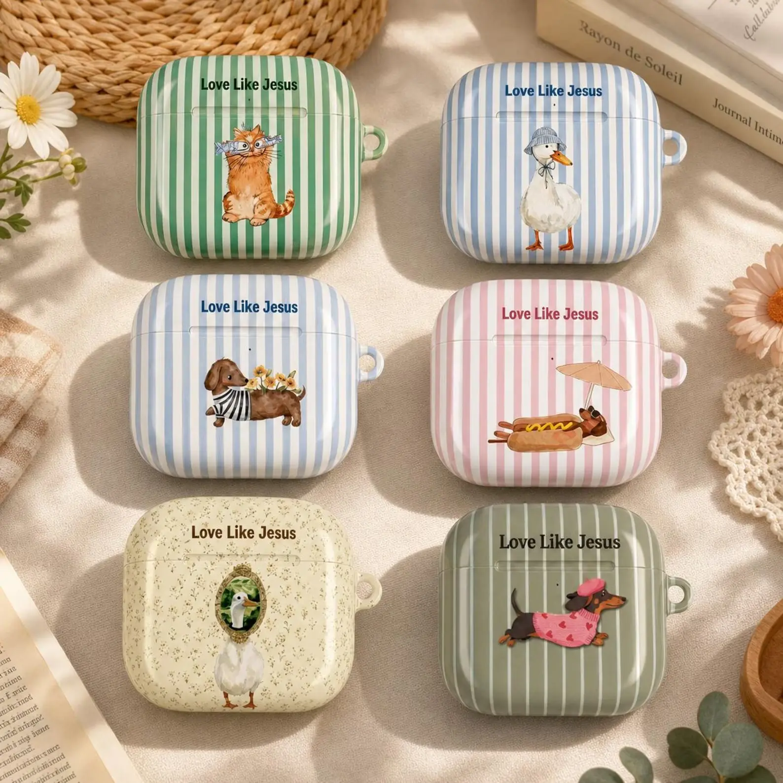 Love Like Jesus AirPods Case, Christian AirPods Cover, Cute Animal AirPods Case, Faith Based Earbuds Case, Aesthetic Religious Gift For Her