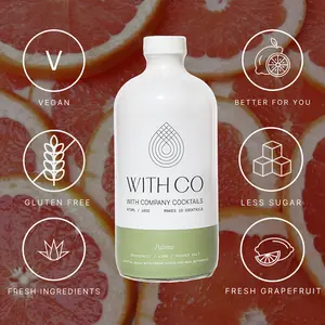 WithCo Paloma 16oz | Non-Alcoholic | Fresh Grapefruit Juice, Fresh Lime Juice, Salt