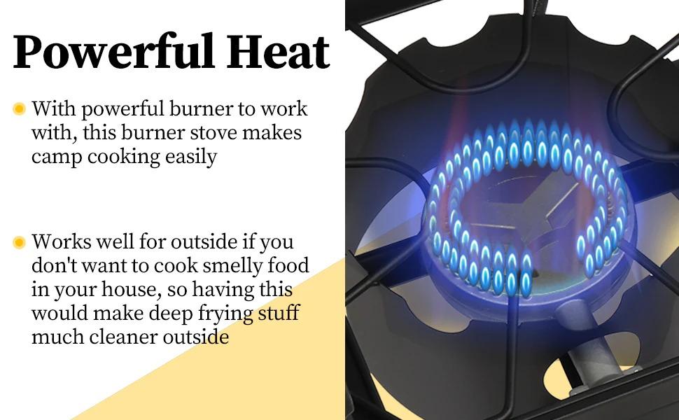 [TOP RATED - FLASH SALE] ROVSUN 3-Burner 225000 BTU Windproof Camping Propane Stove with Side Shelves & Bag