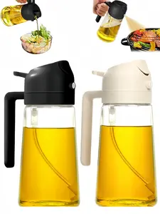 LMMAKE 1Pc Oil Sprayer For Cooking 2 In 1 Oil Dispenser And Oils Sprayer Kitchen Gadgets 16oz BPA Free Food Grade Glass Mist Olive Oil Dispenser Precision Spray Nozzle Dual Dispensing Options