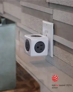 PowerCube Wall Charger - Modular 5-Socket System Red Dot Award Winner Compact Design Organizes Cords & Devices 6.2" x 6.2" x 6.2"