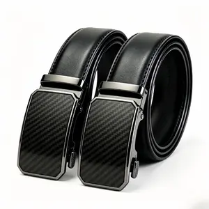 【Trimmable】Men's Belt Leather Ratchet Automatic Buckle Adjustable for Casual & Formal Wear Gift Textured Premium Belt for Men's Wear TikTokShopBacktoSchool business Outdoorfun Cow Hide Material