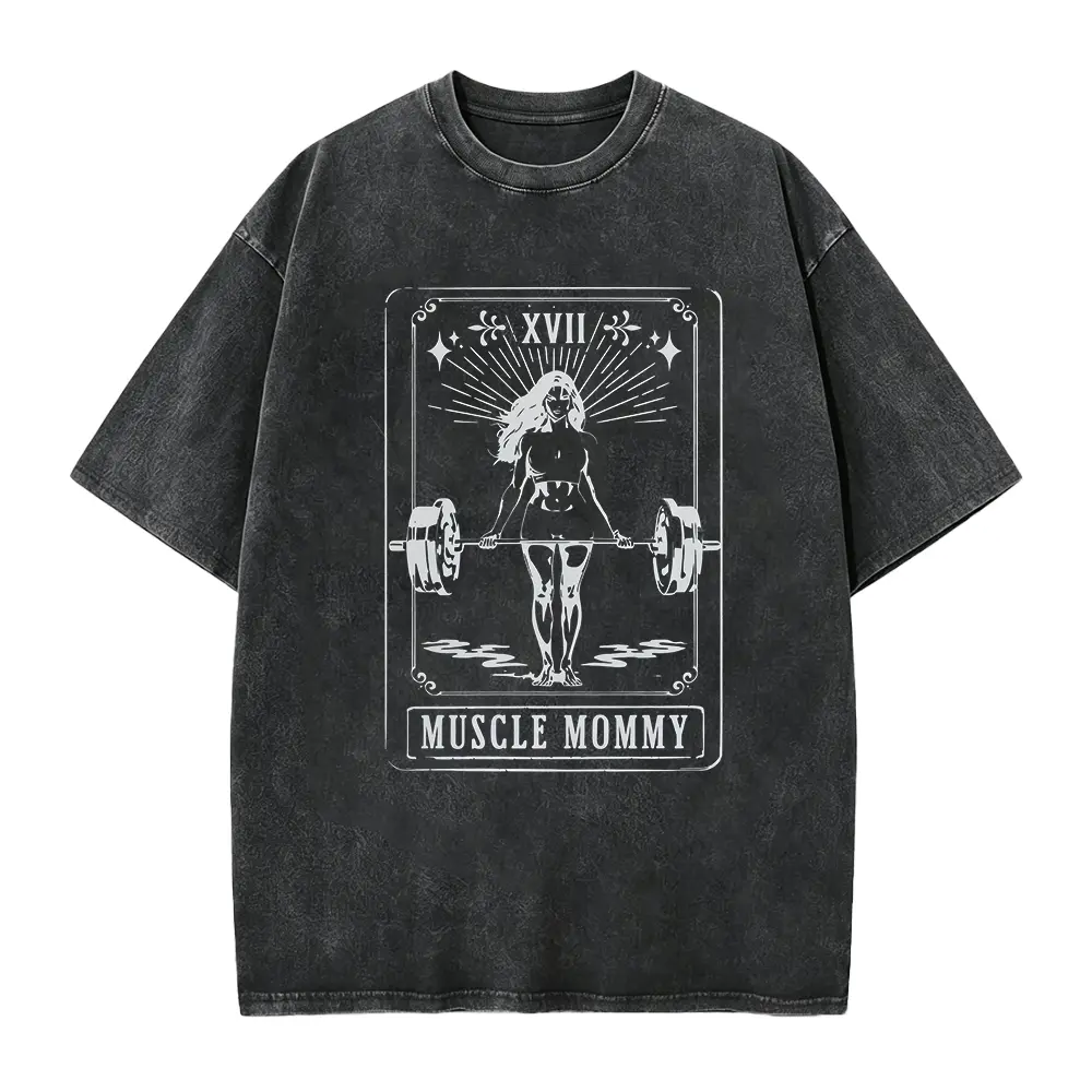 Tarot Card Muscle Mommy Pump Cover Gym Shirt for Women, Pump Cover for Fitness Lover or Gym Lover Pumpcover Crewneck Pump Tee