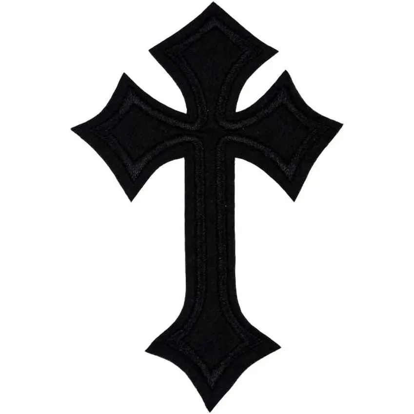 10PCS Patch Black Cross Embroidered Applique Iron on Clothing Embroidered Patches