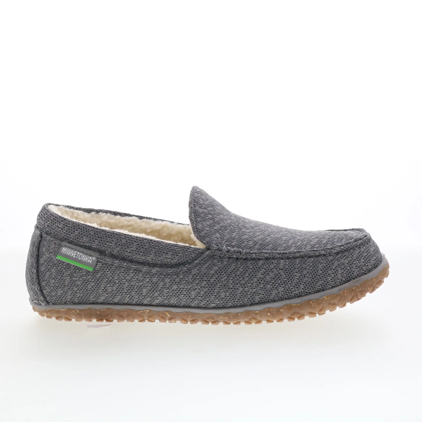 Minnetonka Eco Elm 4605 Womens Gray Canvas Moccasin Slippers Shoes