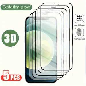 5 PCS Tempered Glass Screen Protector For iPhone 17/1 7Air/17 Pro/17 Pro Max iPhone XS MAX/XR/X/16 Pro/12/13/14/15 Plus - Anti-Scratch, Bubble Free