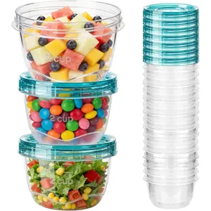 40 PCS Heavy-Duty Plastic Deli Containers with 16 oz Twist Top Lids, BPA & PFAS Free Reusable Kitchen Food Storage Containers, Stackable, Microwave & Dishwasher Safe for Meal Prep, Salad
