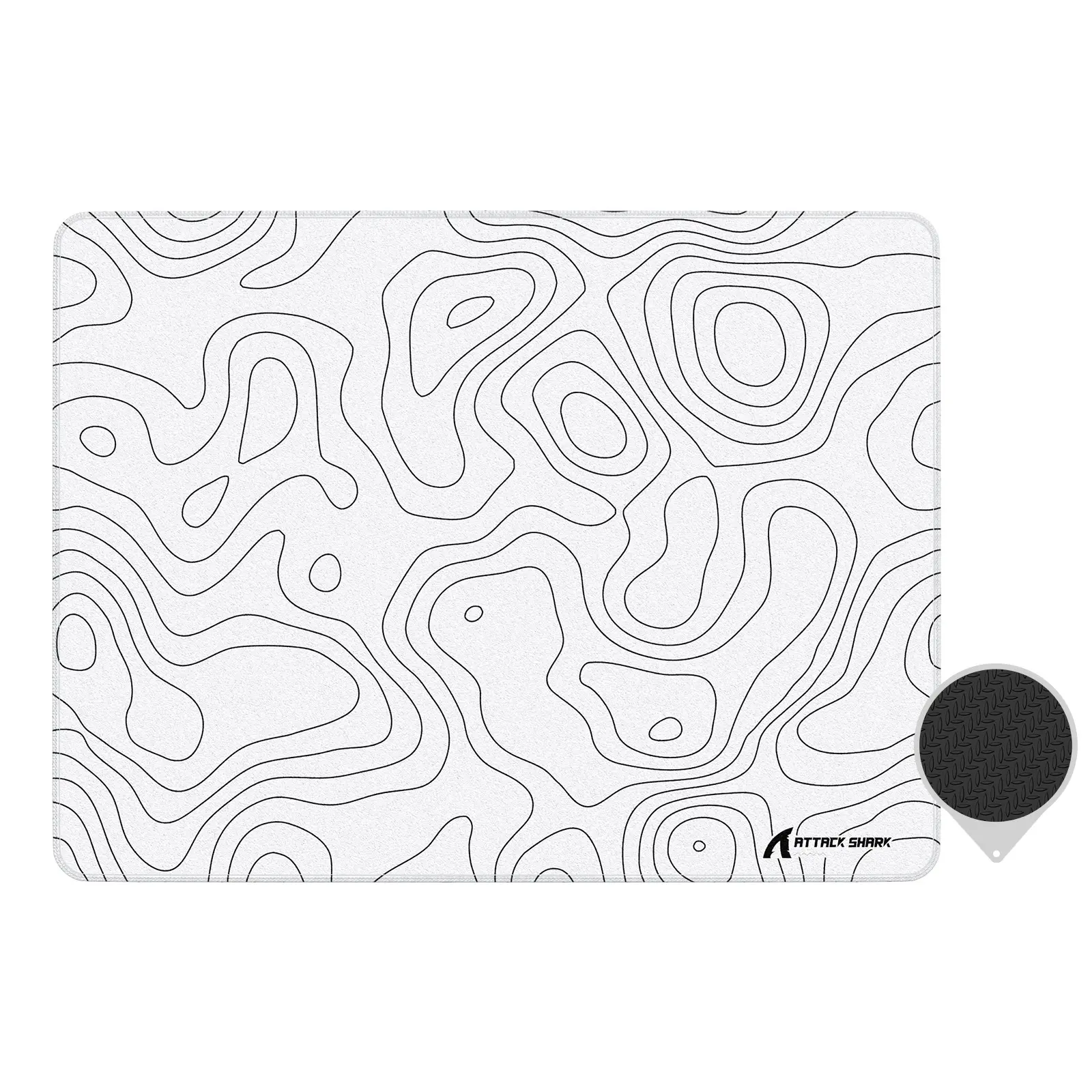 ATTACK SHARK CM02SE Gaming Mouse Pad, Non-Woven Texture Surface, Anti-Slip Rubber Base, Anti-Fraying Stitching Portable Mouse Mat for Mac/PC/laptop Office&Gaming Accessories 410*310*4mm Non Slip Mousepad