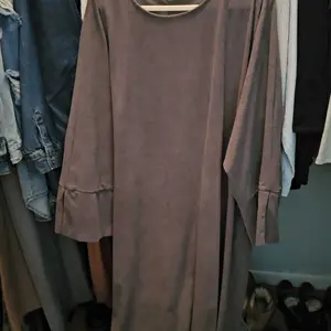 Women's Solid Color Split Sleeve Corduroy Robe, Modest Long Sleeve Round Neck Robe for Fall & Winter, Women's Islamic Clothing for Daily Wear, Islamic Modesty Clothes, Modest Muslim Outfits, Modest Clothes