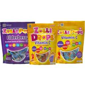 Zollipops Zero Sugar Winter Wellness Bundle Elderberry Lollipops Vitamin C Drops & Lollipops Pouch Delicious KETO Gluten Free Vegan Allergy Friendly No Artificial Dyes Kosher Candy Snack Sweet