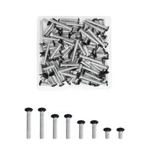100 Pcs Black Wall Plate Outlet Screws 4 Lengths 3/8" 1/2" 3/4" 1 inch 6-32 Thread