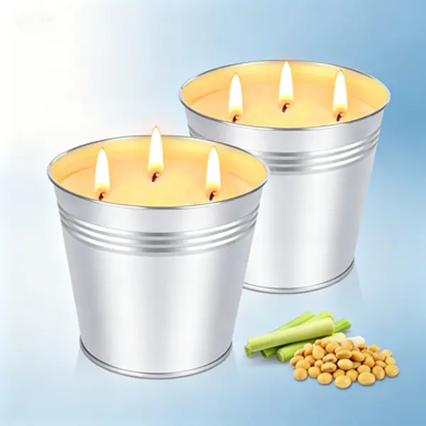 Outdoor Citronella Candles Large 34oz Patio Candles Up to 200 Hours Burning Time, 3-Wick Summer Candles Bulk for Home, 2-Pack Soy Wax Candles for Garden Camping Party Yard Balcony