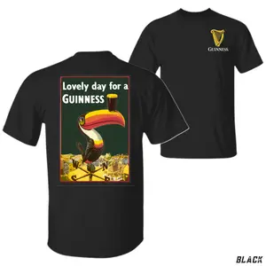 Guinness Vintage Toucan T-Shirt – Features Classic Guinness Poster With Colorful Toucan Holding A Pint , Unisex Beer Lover Tee , Retro Pub Style , Brewery Inspired Apparel , Gift For Drinkers , Cotton , Menswear , Tops ,