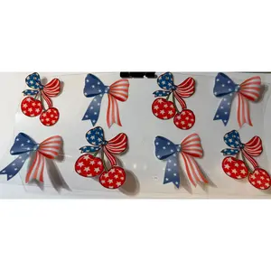 Patriotic Cherry Bow UV DTF Wrap