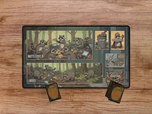 Trash Panda Playmat for MTG - Funny MTG Playmat, Playmat With Zones, Racoon Playmat